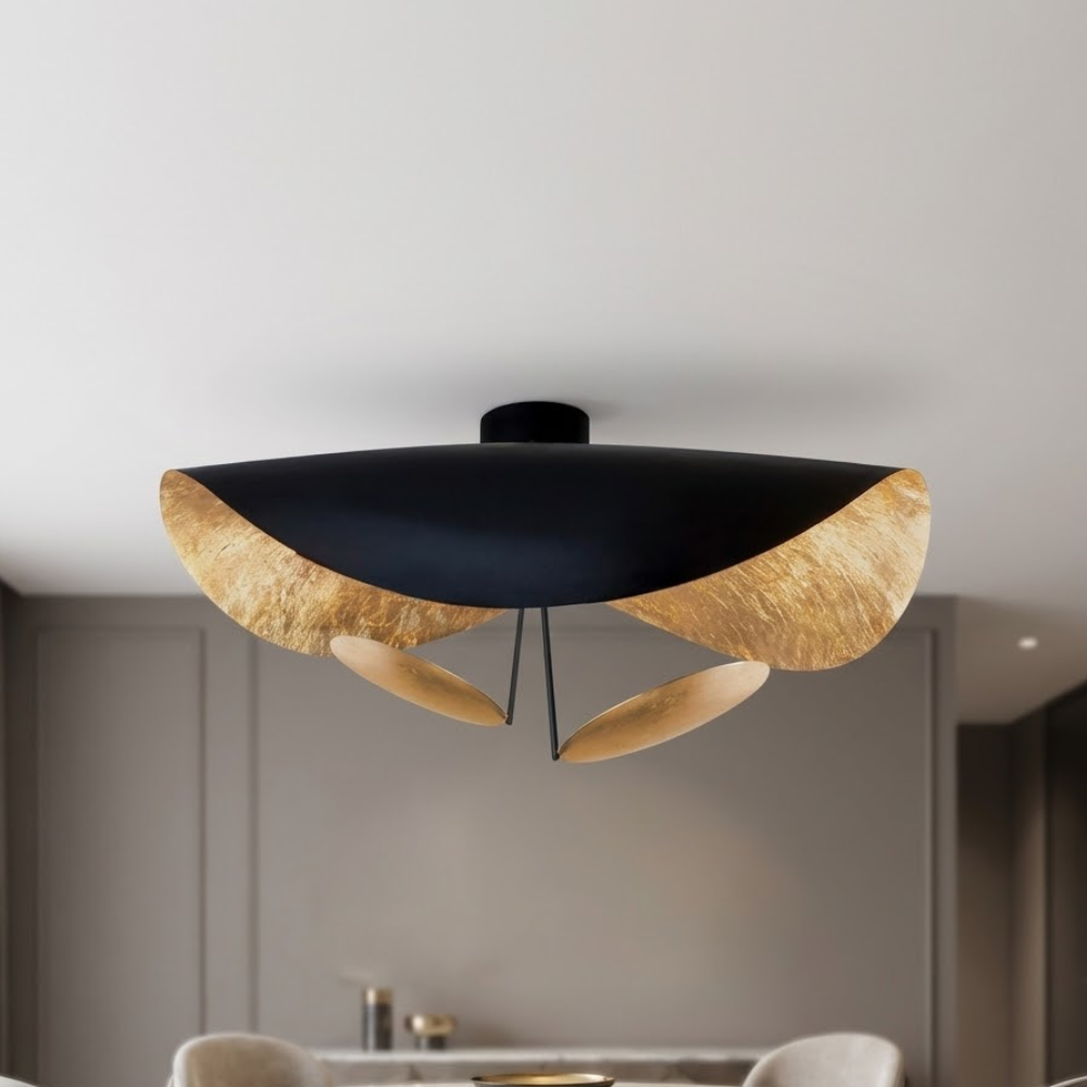 Modern Metal Ceiling Light With Adjustable Height LED Fixture