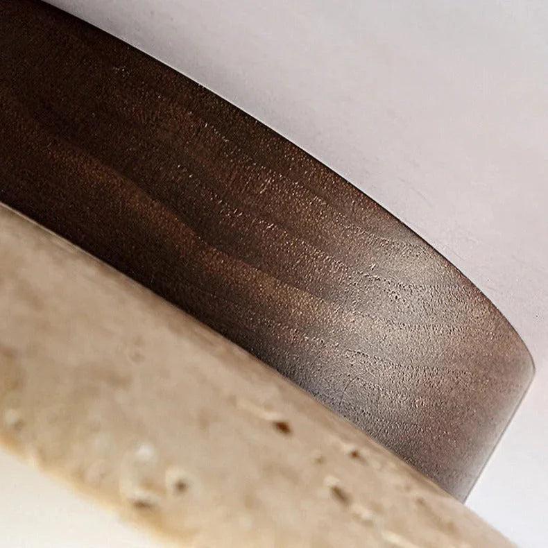 Corp de iluminat de tavan elegant cu accent natural de travertin