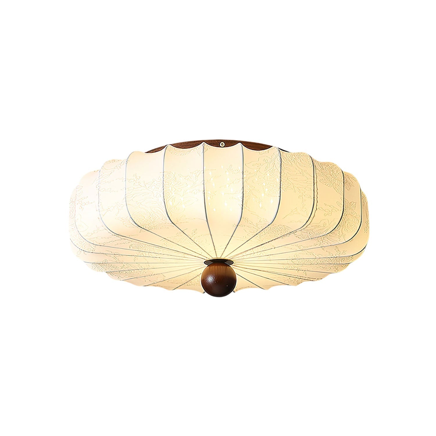 Plafonnier en bois et tissu avec LED intégrée, style minimaliste