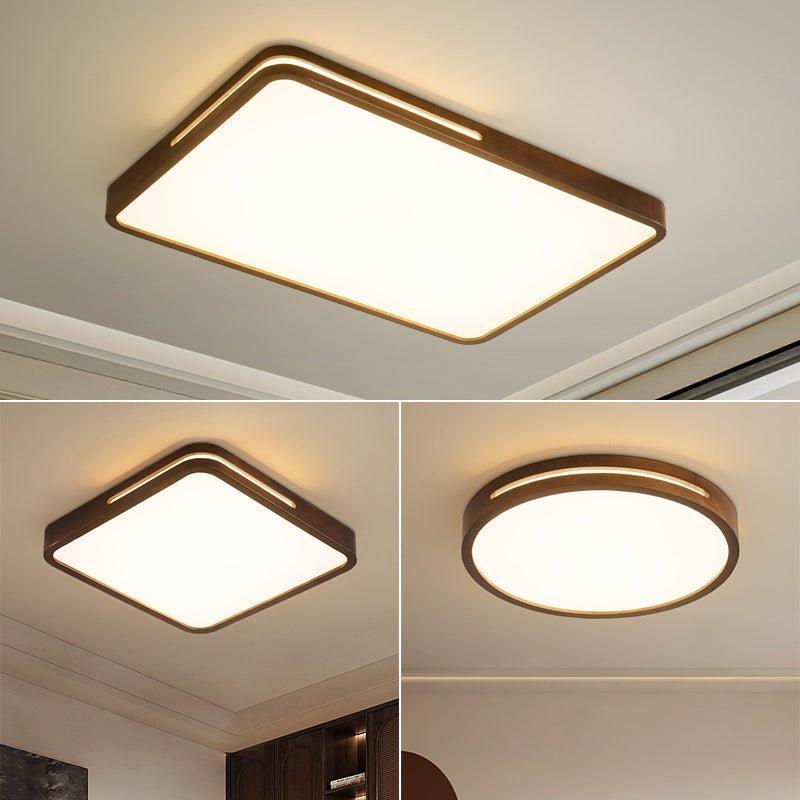 Lámpara de techo con acabado en madera y LED integrado regulable