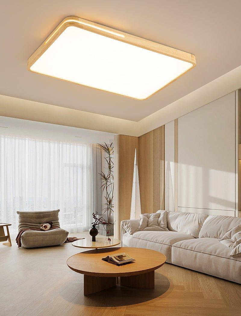 Lámpara de techo con acabado en madera y LED integrado regulable