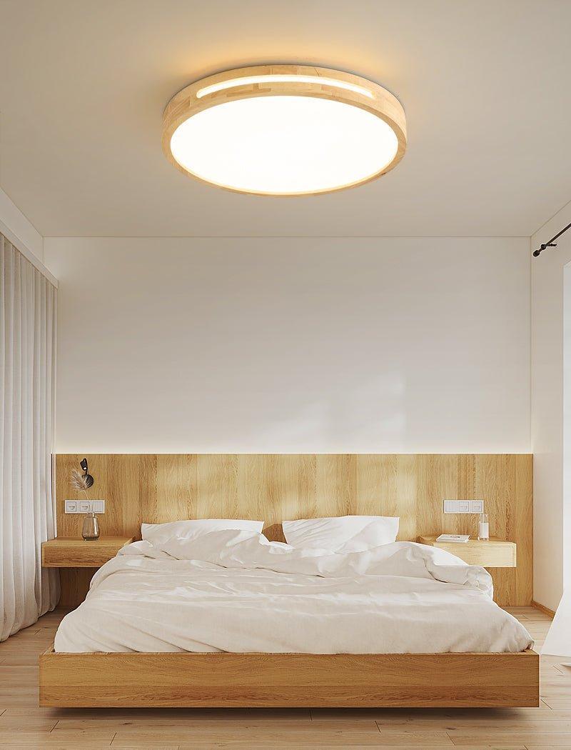 Lámpara de techo con acabado en madera y LED integrado regulable