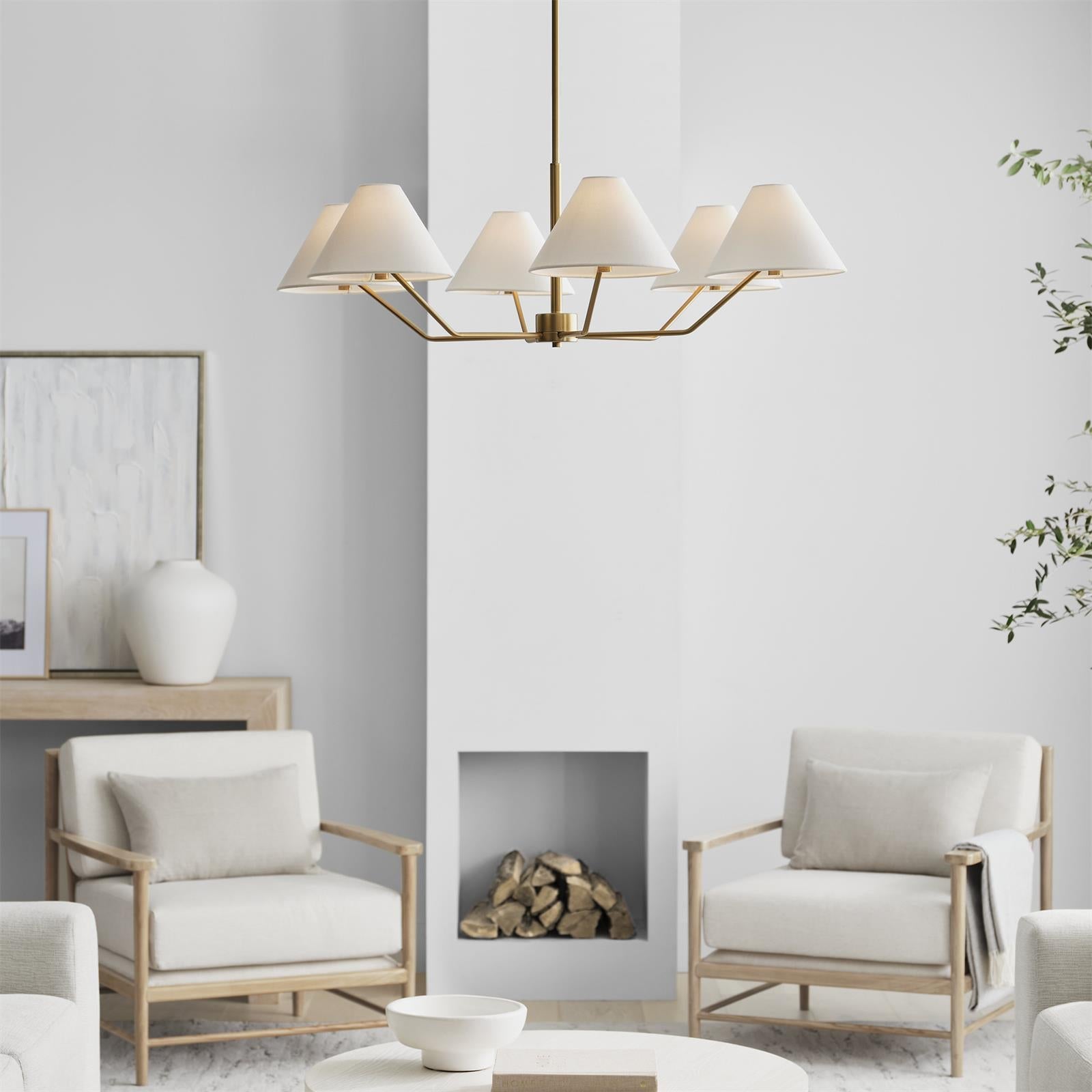Messing minimalistisk lysekrone justerbar til moderne stuer