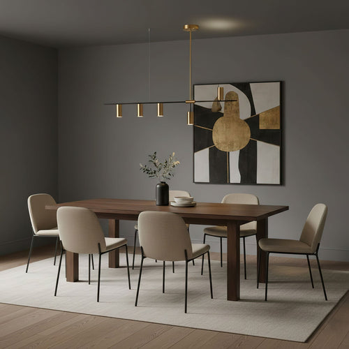 Chic Minimalist Chandelier With Height Adjustable Metal Frame In Black And Gold