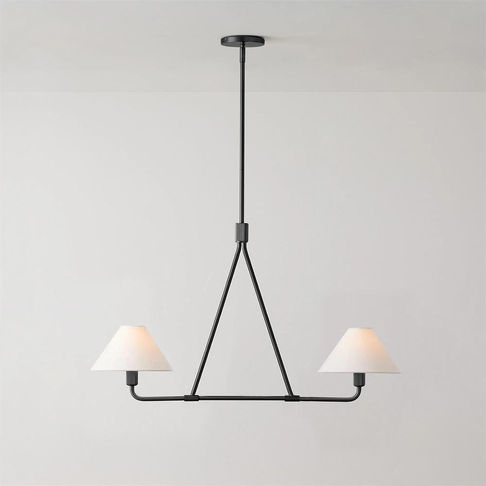 Metal Brass Minimalist Chandelier With Adjustable Height