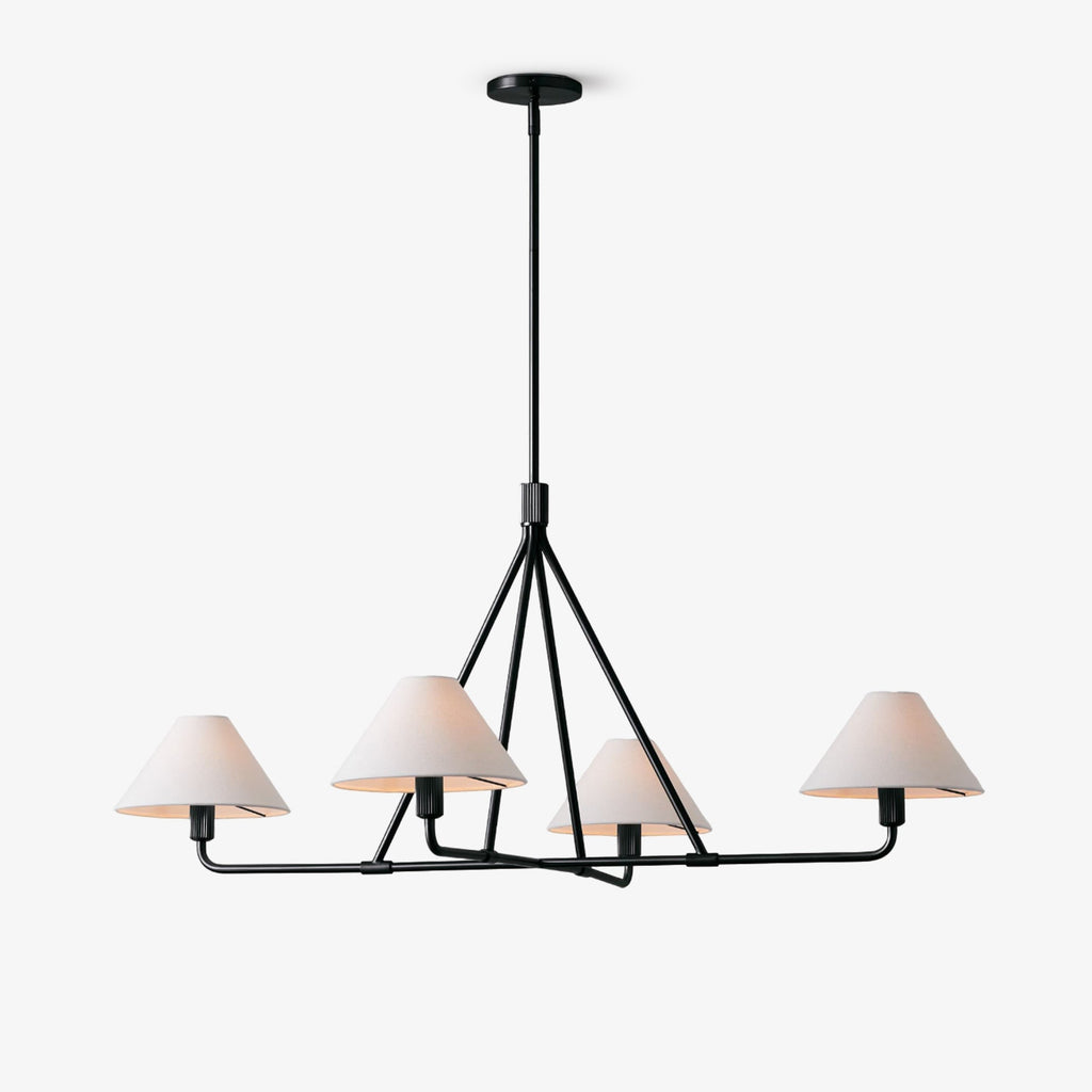 Metal Brass Minimalist Chandelier With Adjustable Height