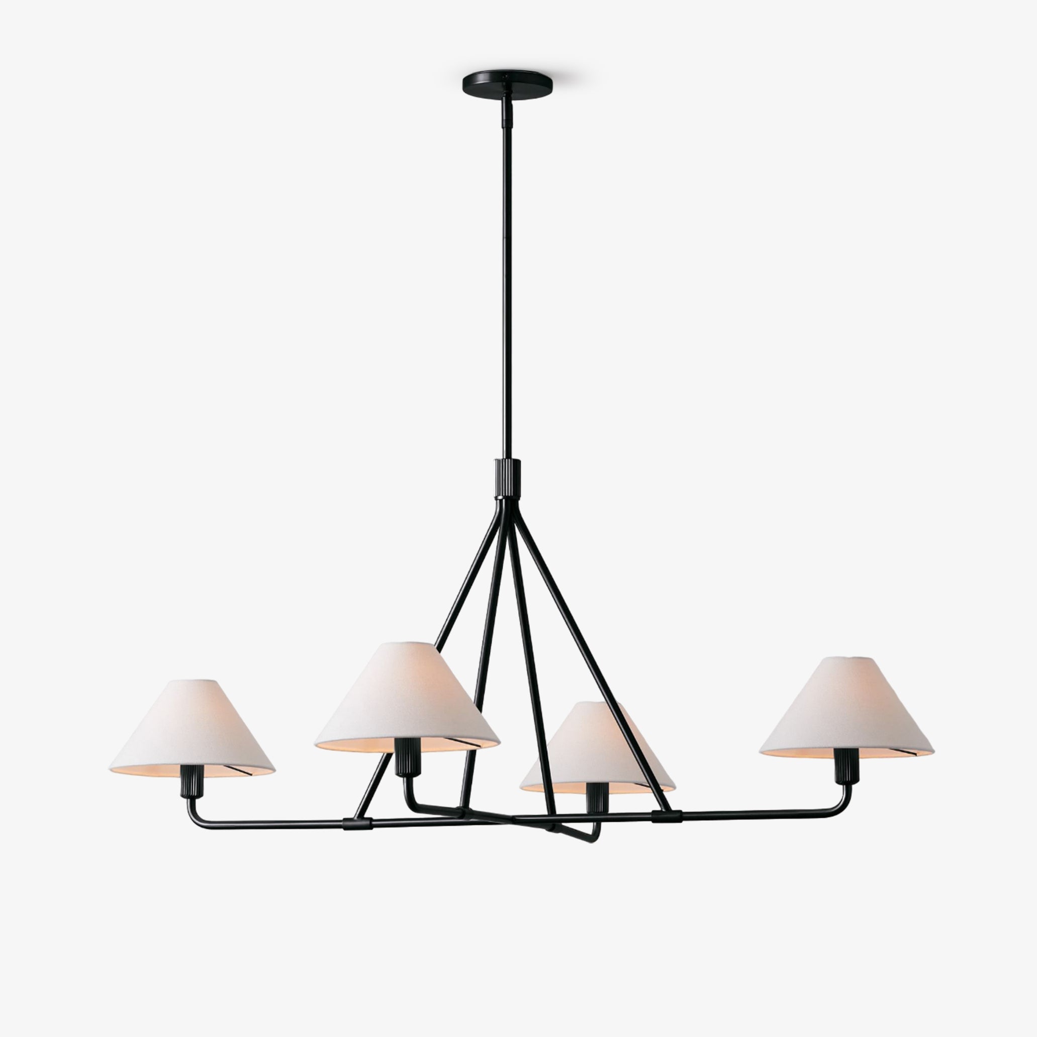 Metal Brass Minimalist Chandelier With Adjustable Height