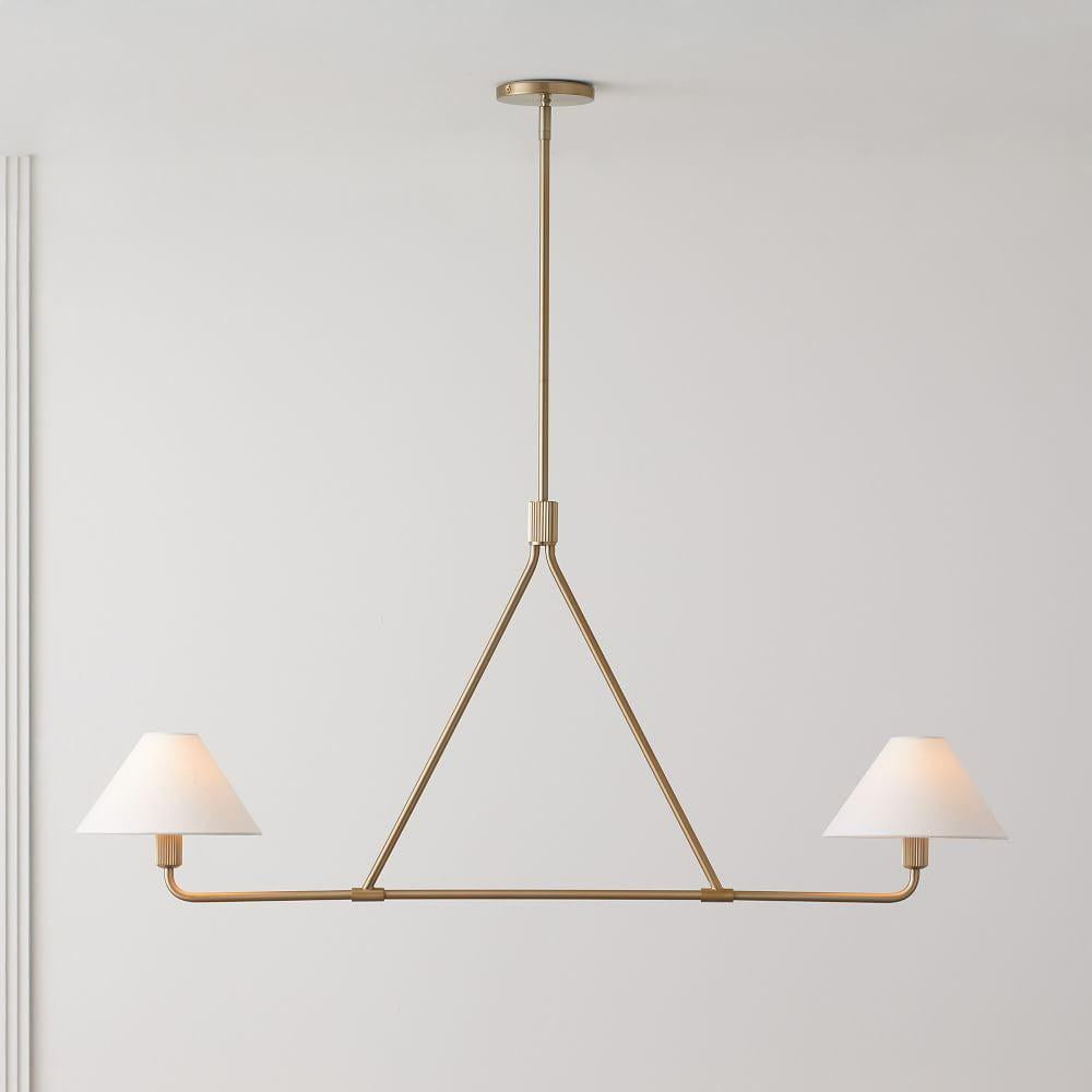 Metal Brass Minimalist Chandelier With Adjustable Height