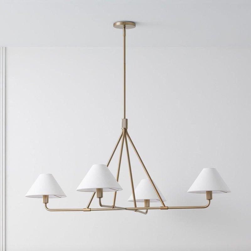 Metal Brass Minimalist Chandelier With Adjustable Height