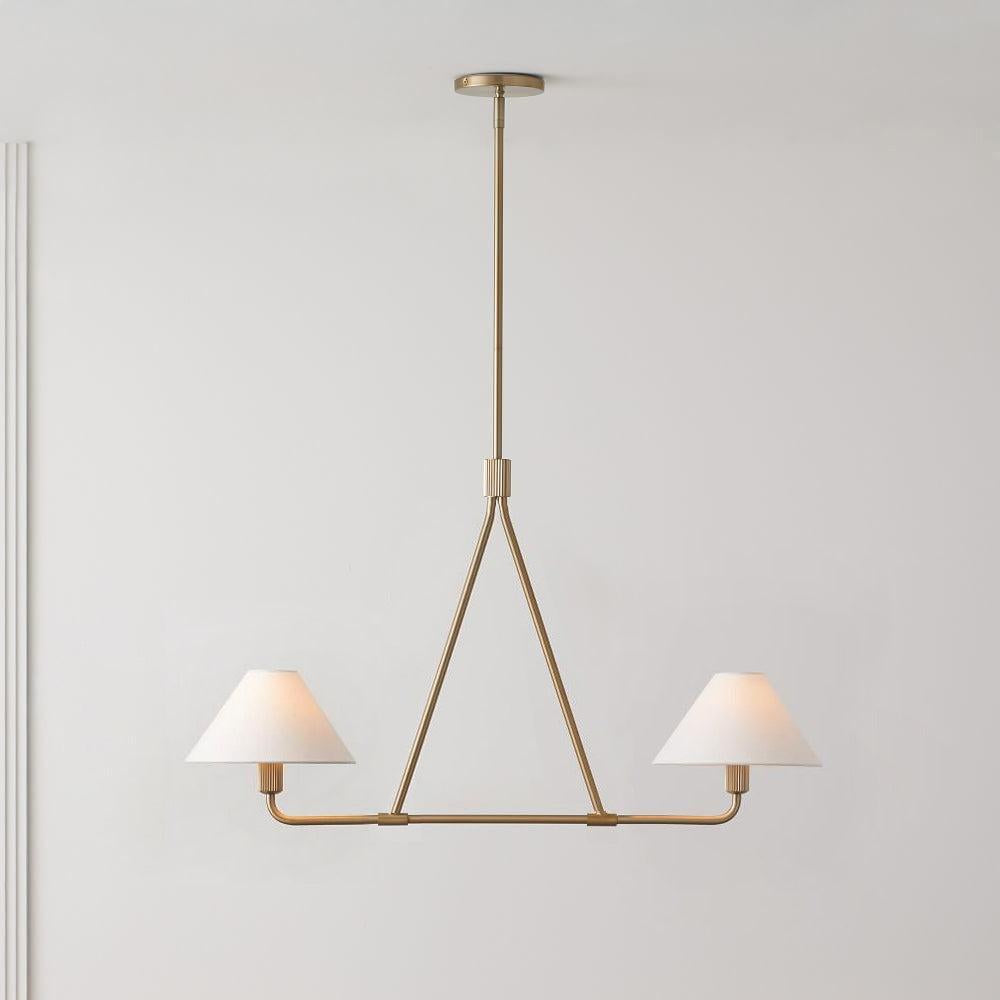 Metal Brass Minimalist Chandelier With Adjustable Height