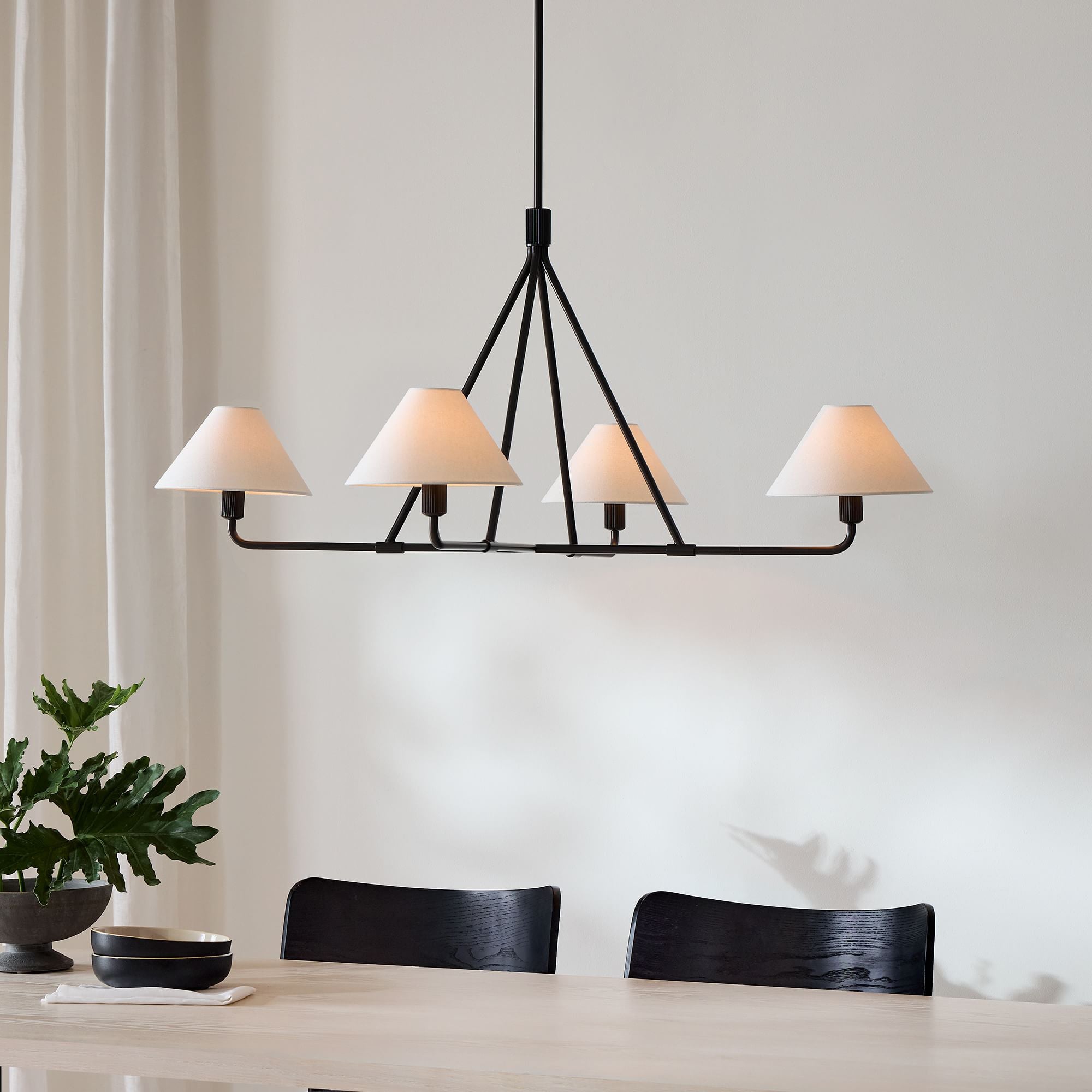 Metal Brass Minimalist Chandelier With Adjustable Height
