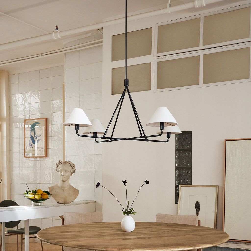 Metal Brass Minimalist Chandelier With Adjustable Height