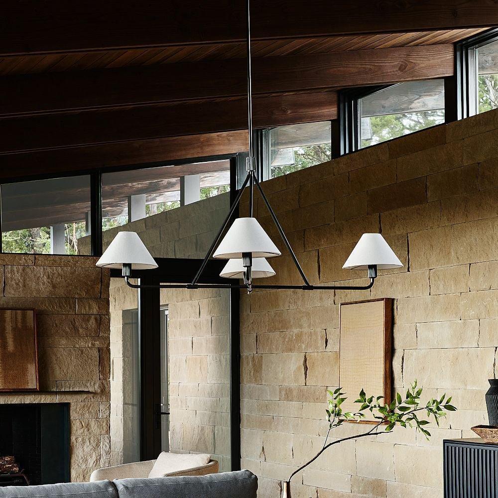 Metal Brass Minimalist Chandelier With Adjustable Height