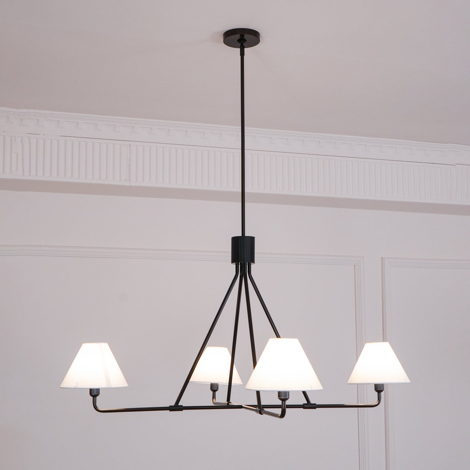 Metal Brass Minimalist Chandelier With Adjustable Height
