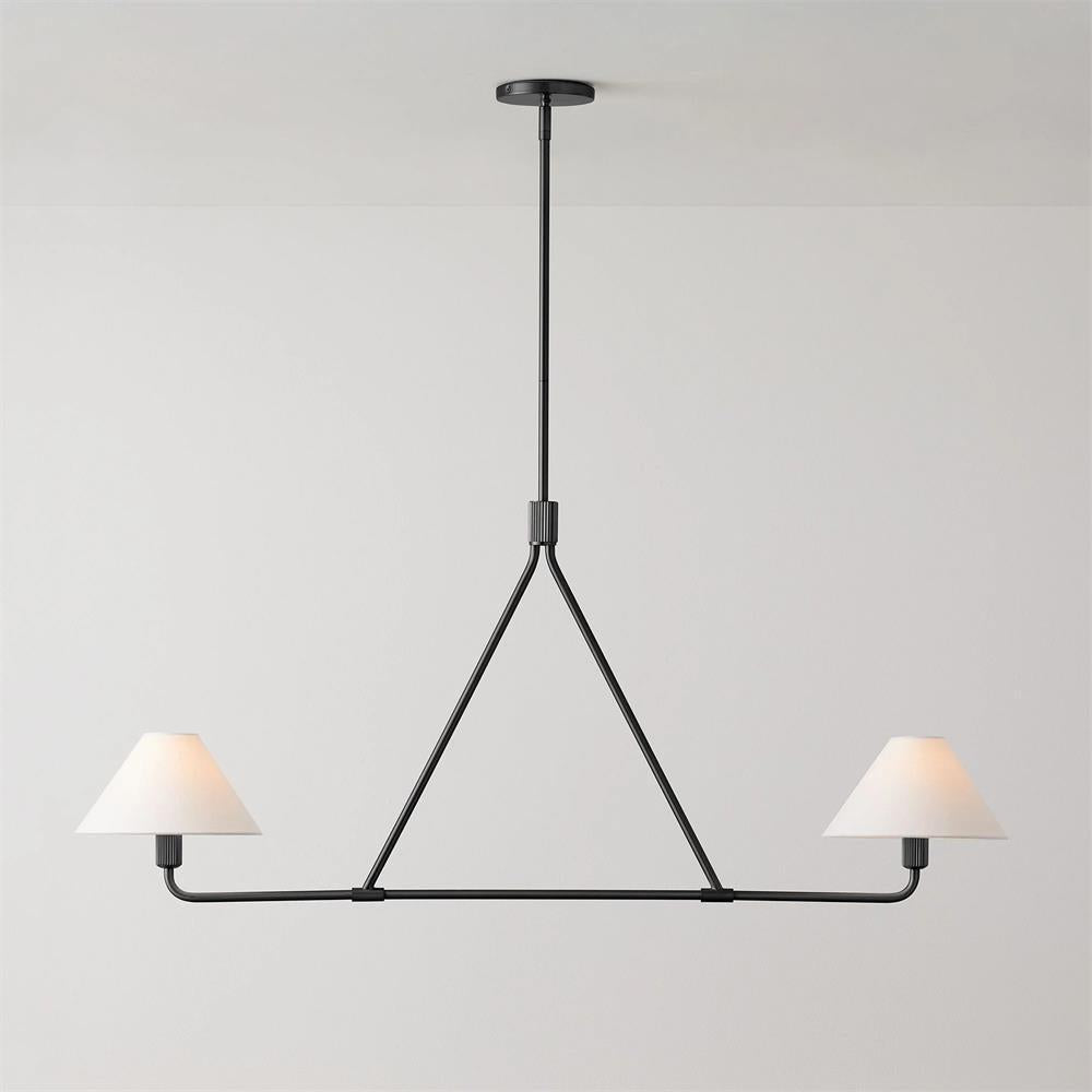Metal Brass Minimalist Chandelier With Adjustable Height