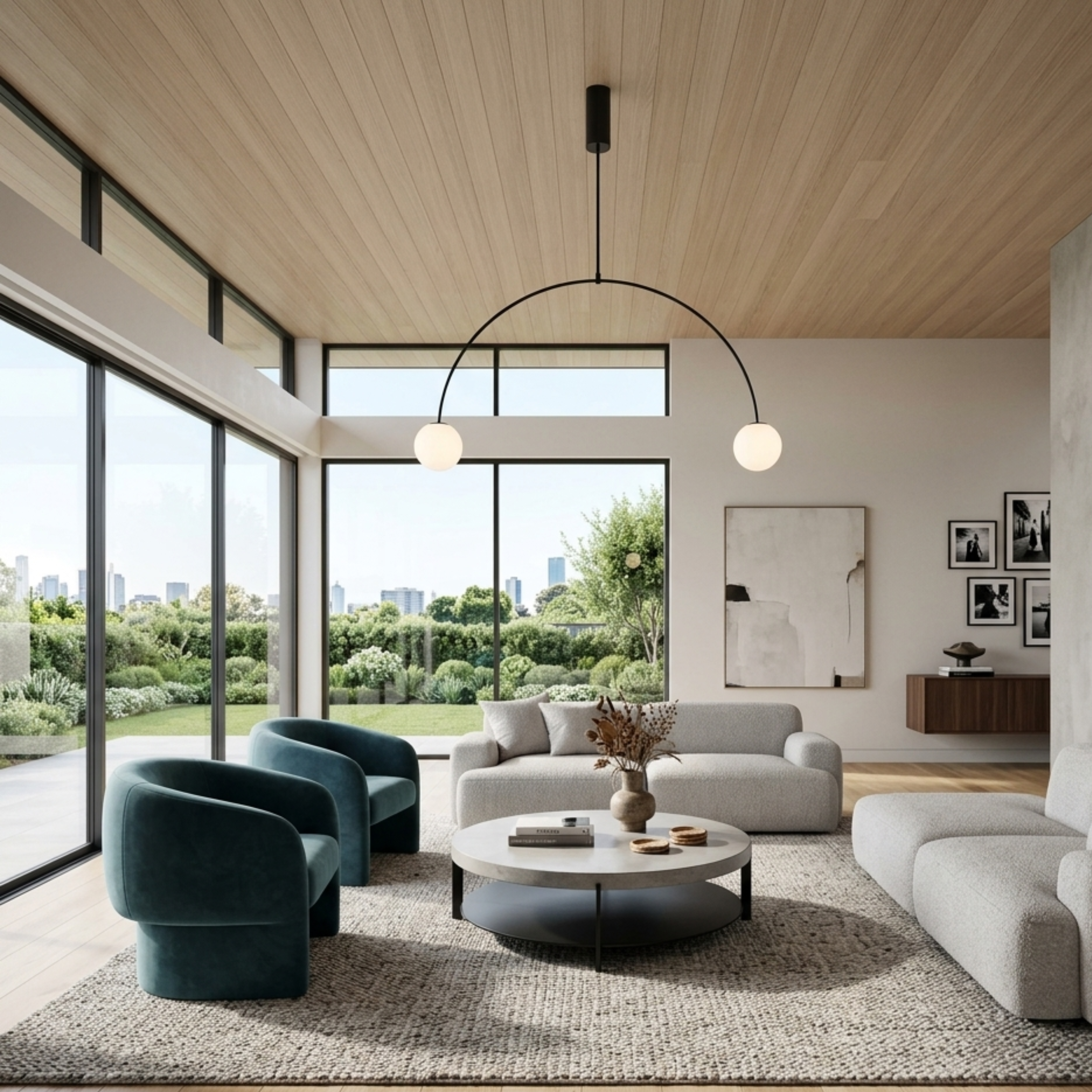 Adjustable Minimalist Chandelier With Patinated Brass And Opaline Glass