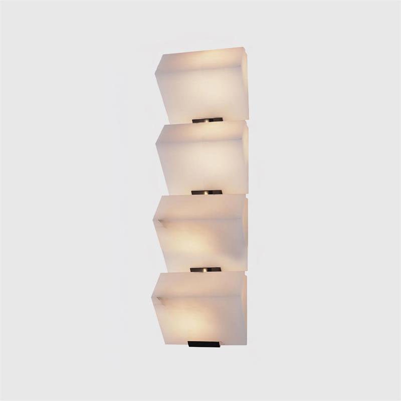 Slim LED Wall Light Dimmable With White Alabaster Finish