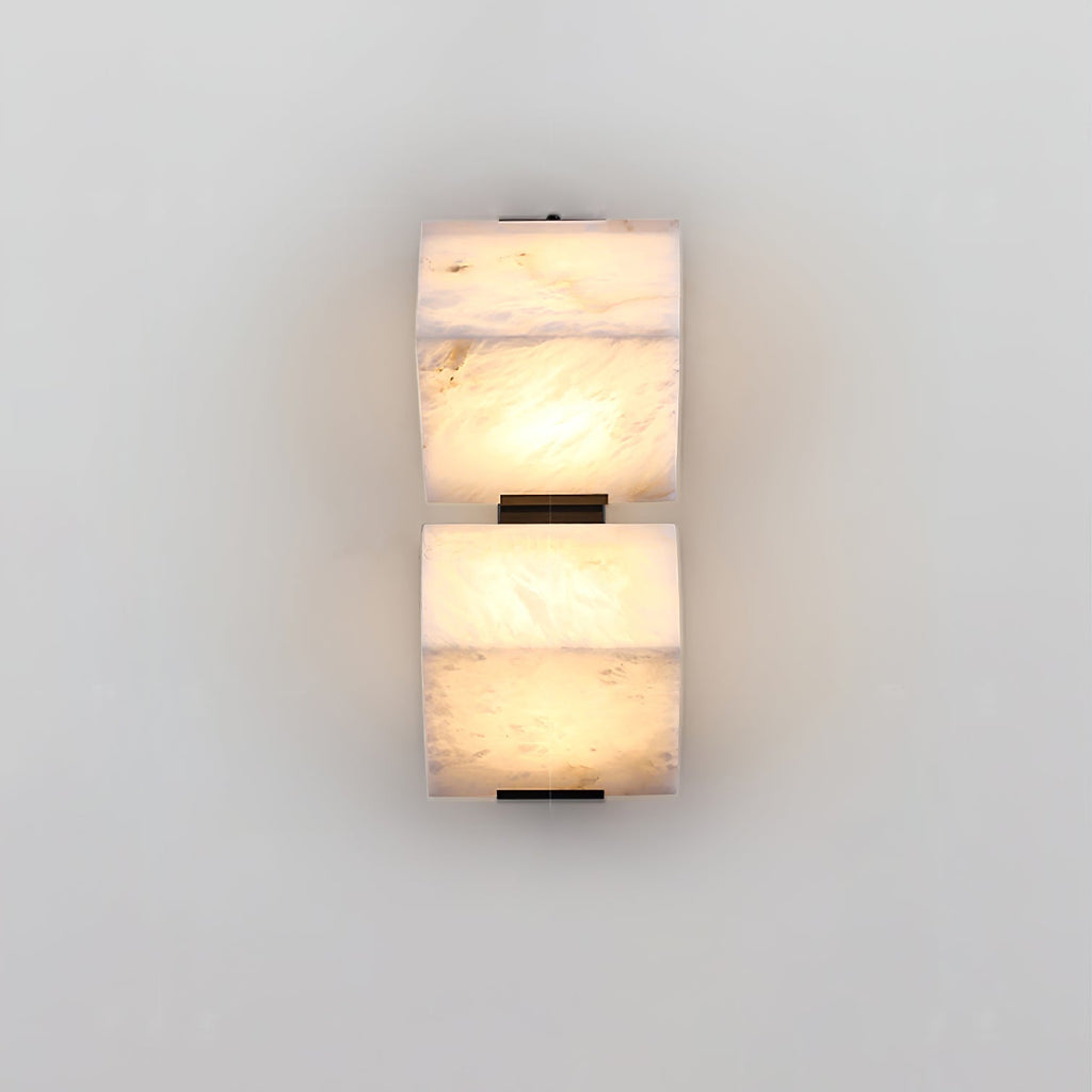 Slim LED Wall Light Dimmable With White Alabaster Finish