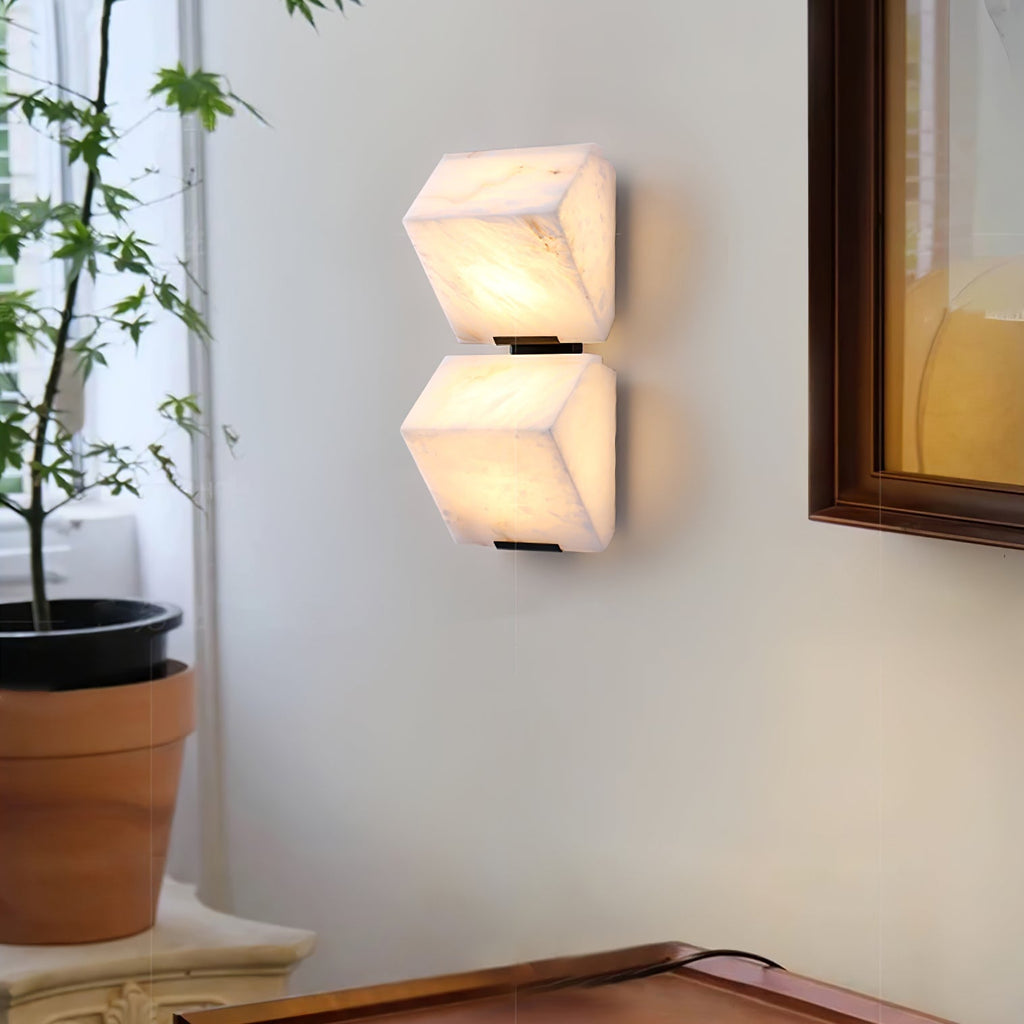 Slim LED Wall Light Dimmable With White Alabaster Finish