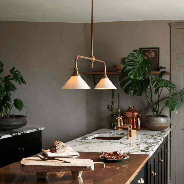 Brass Ceramic Minimalist Pendant Light For Kitchen Islands And Dining Areas