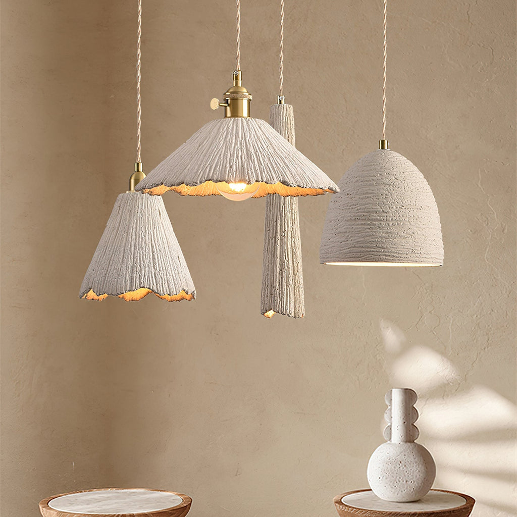 Suspension à hauteur réglable avec finition ciment, style minimaliste