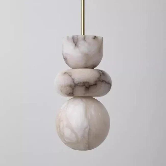 Cozy Natural Marble Pendant Light With Warm LED Glow