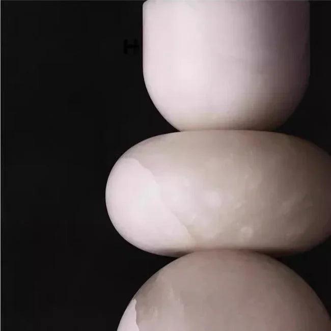 Cozy Natural Marble Pendant Light With Warm LED Glow