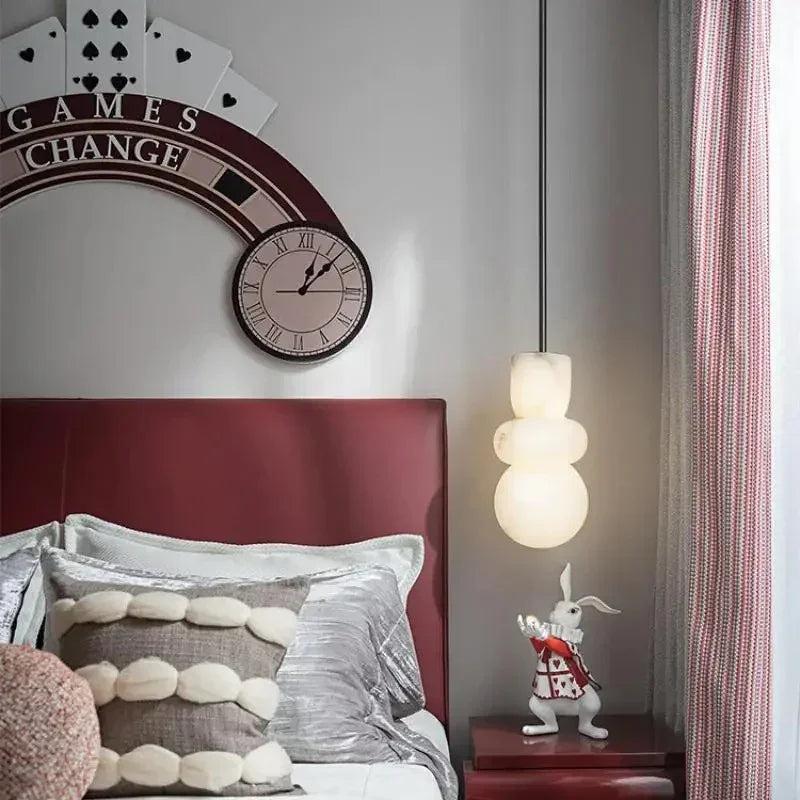 Cozy Natural Marble Pendant Light With Warm LED Glow