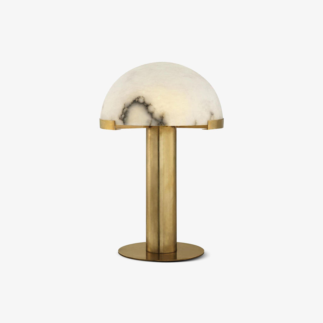 Minimalist Alabaster Stone Table Lamp With Bronze Base