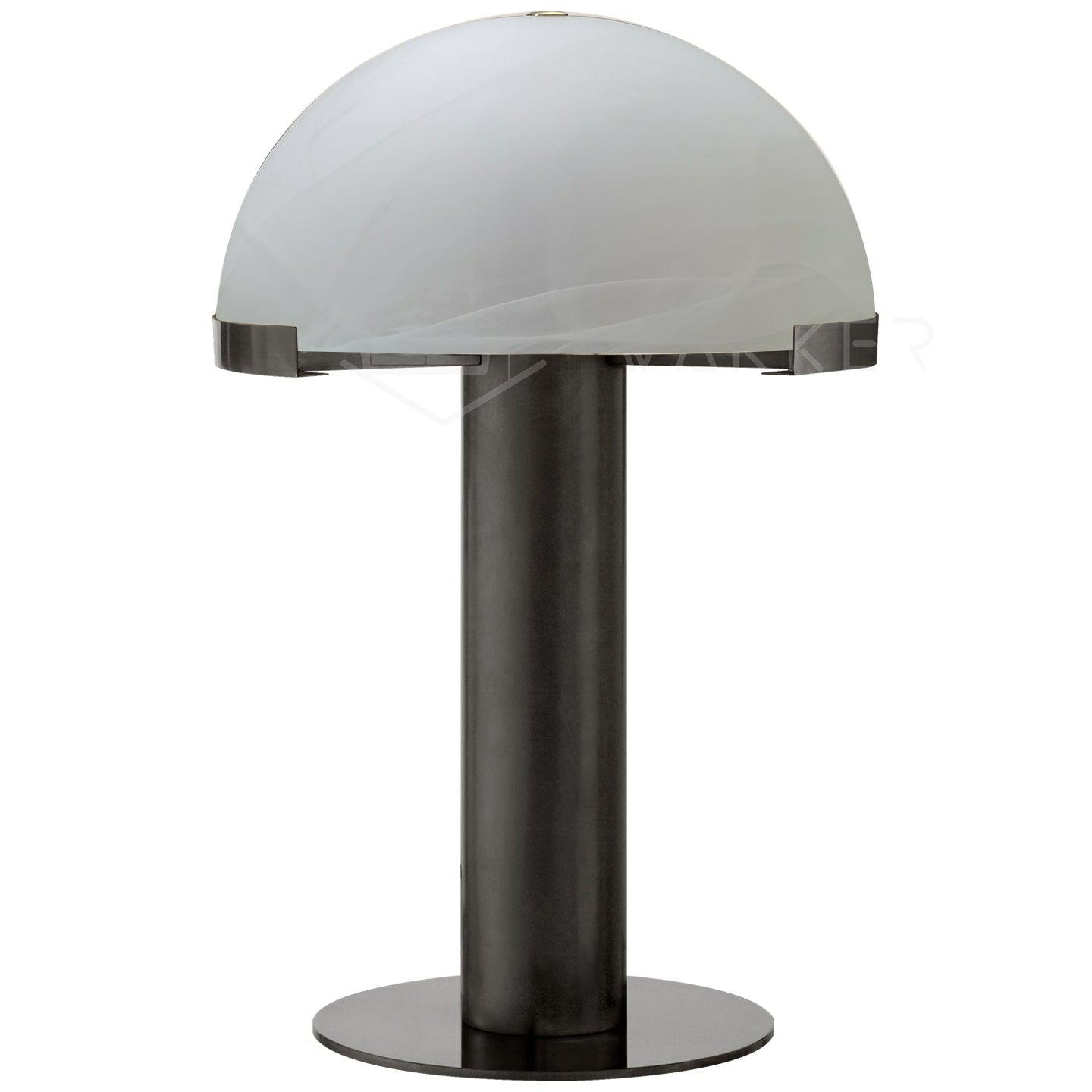 Minimalist Alabaster Stone Table Lamp With Bronze Base