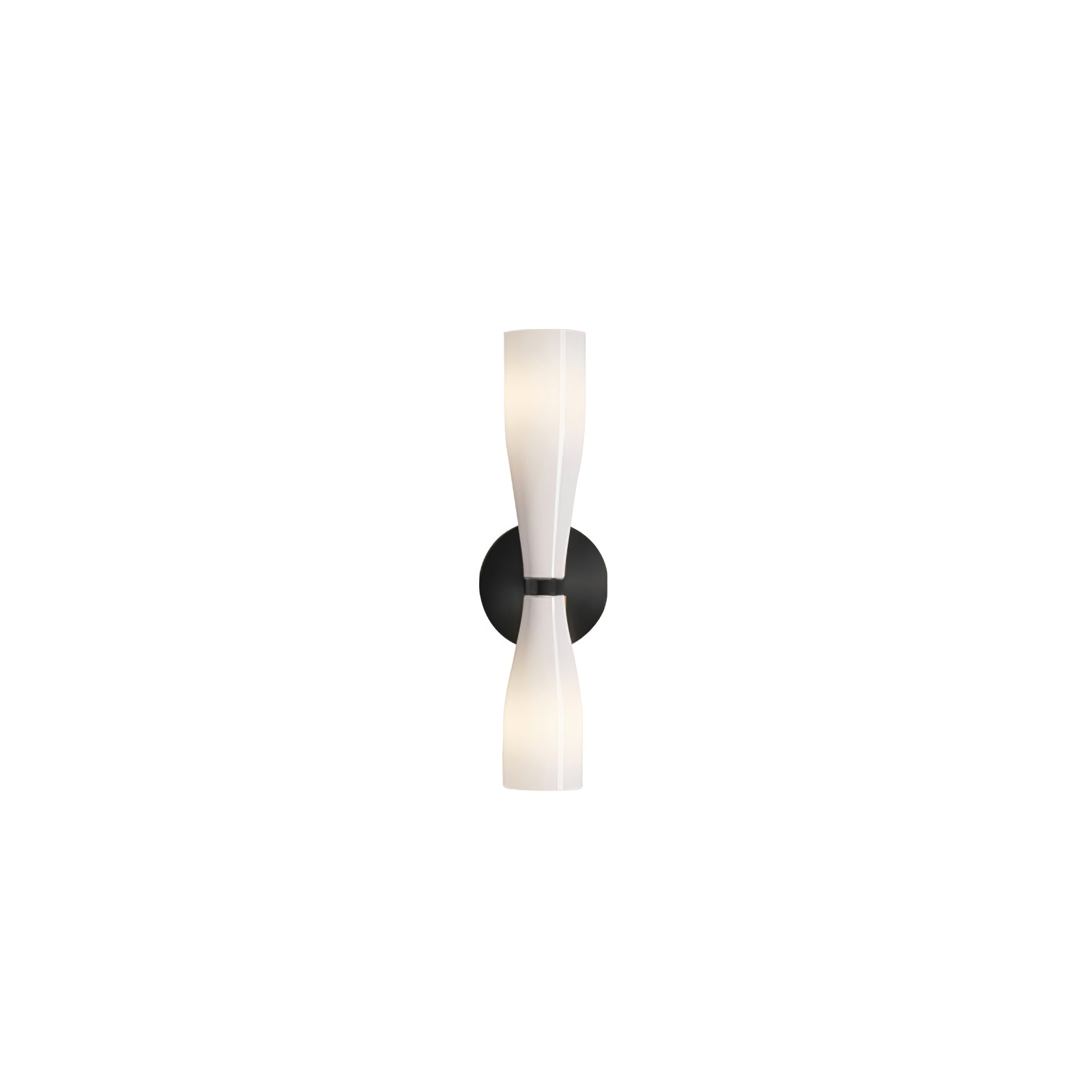 Twin Glass Diffusers LED Wall Light With Brass Backplate