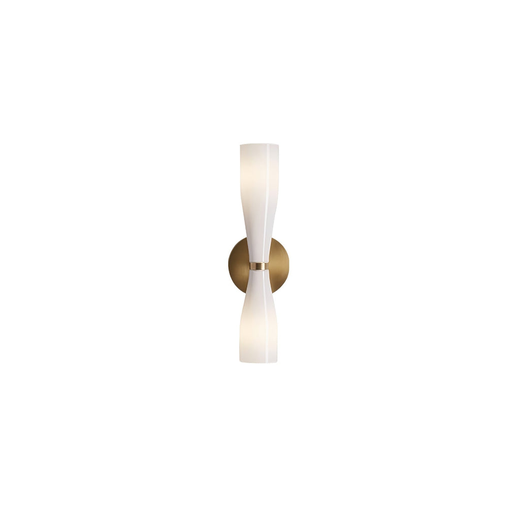 Twin Glass Diffusers LED Wall Light With Brass Backplate
