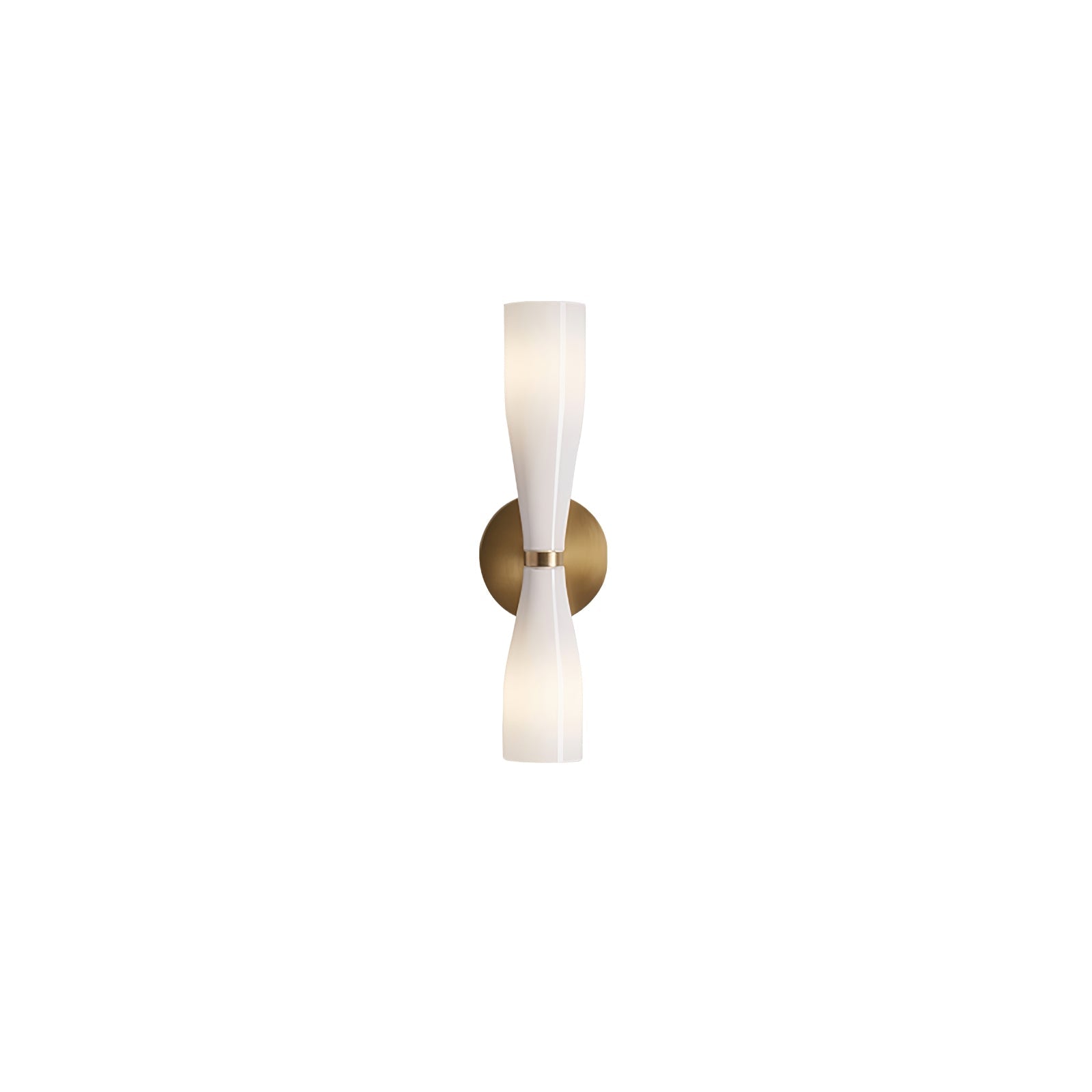 Twin Glass Diffusers LED Wall Light With Brass Backplate