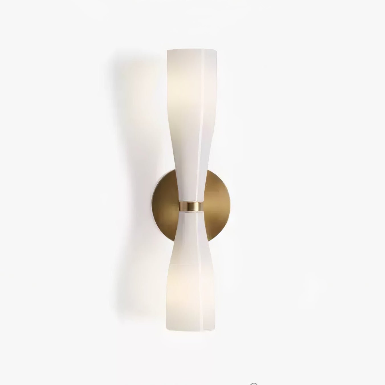 Twin Glass Diffusers LED Wall Light With Brass Backplate