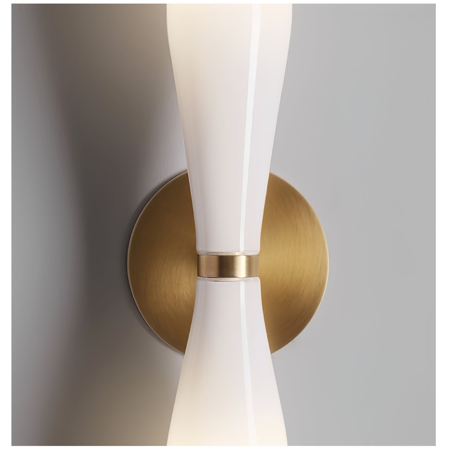 Twin Glass Diffusers LED Wall Light With Brass Backplate