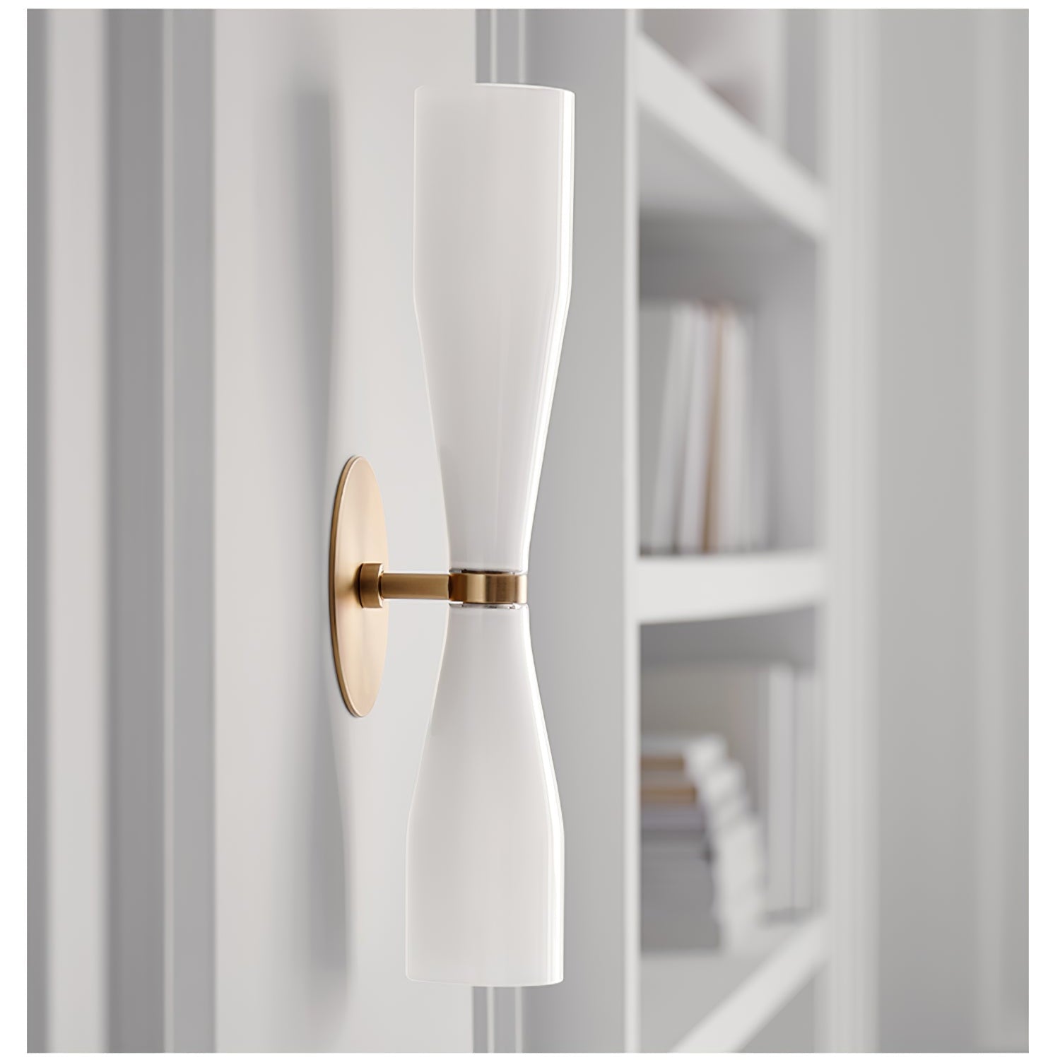 Twin Glass Diffusers LED Wall Light With Brass Backplate