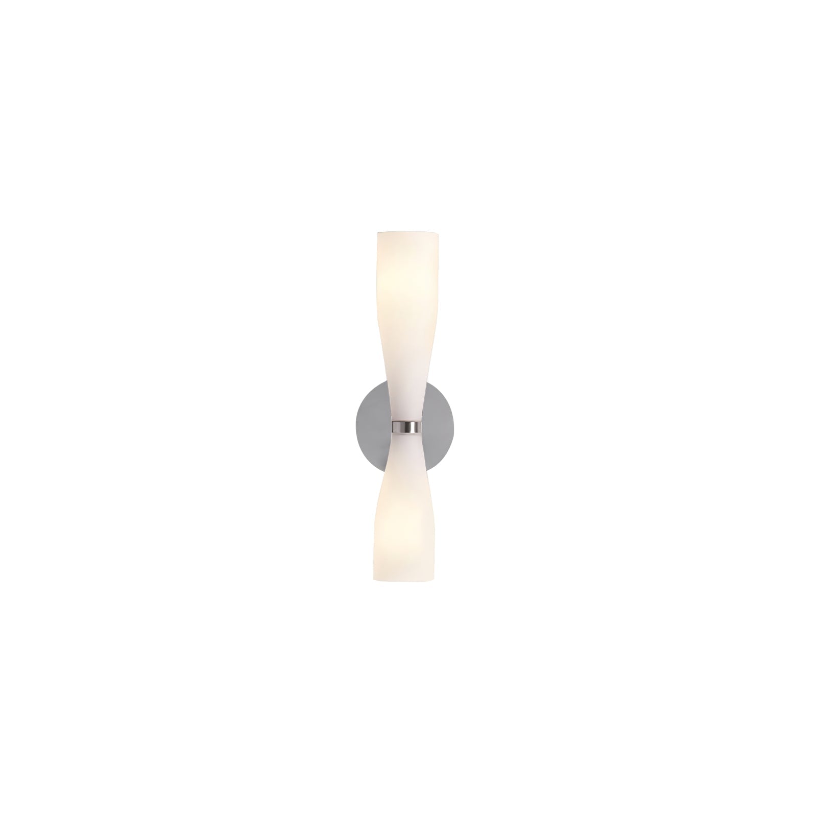 Twin Glass Diffusers LED Wall Light With Brass Backplate