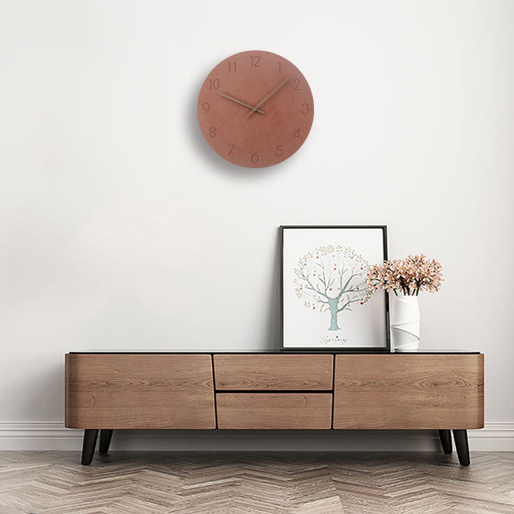 29 cm veggklokke i tre – minimalistisk skandinavisk stil, lydløst urverk