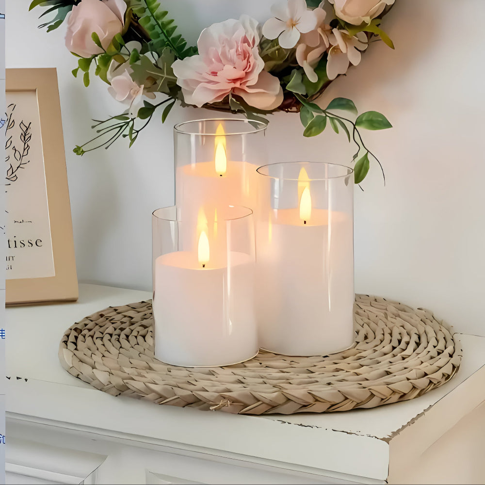 Modern 3D LED Candles For Safe Illumination, Set Of Two