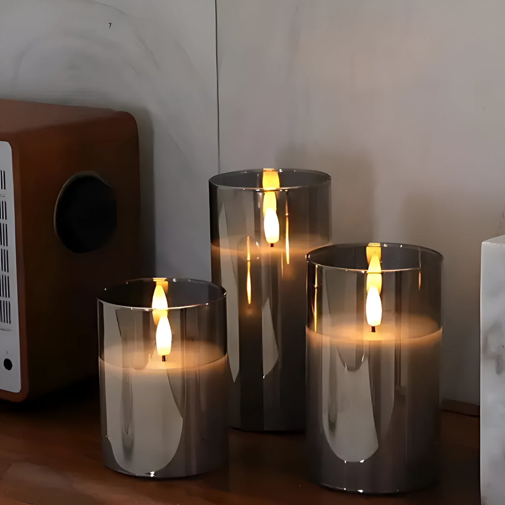 Modern 3D LED Candles For Safe Illumination, Set Of Two