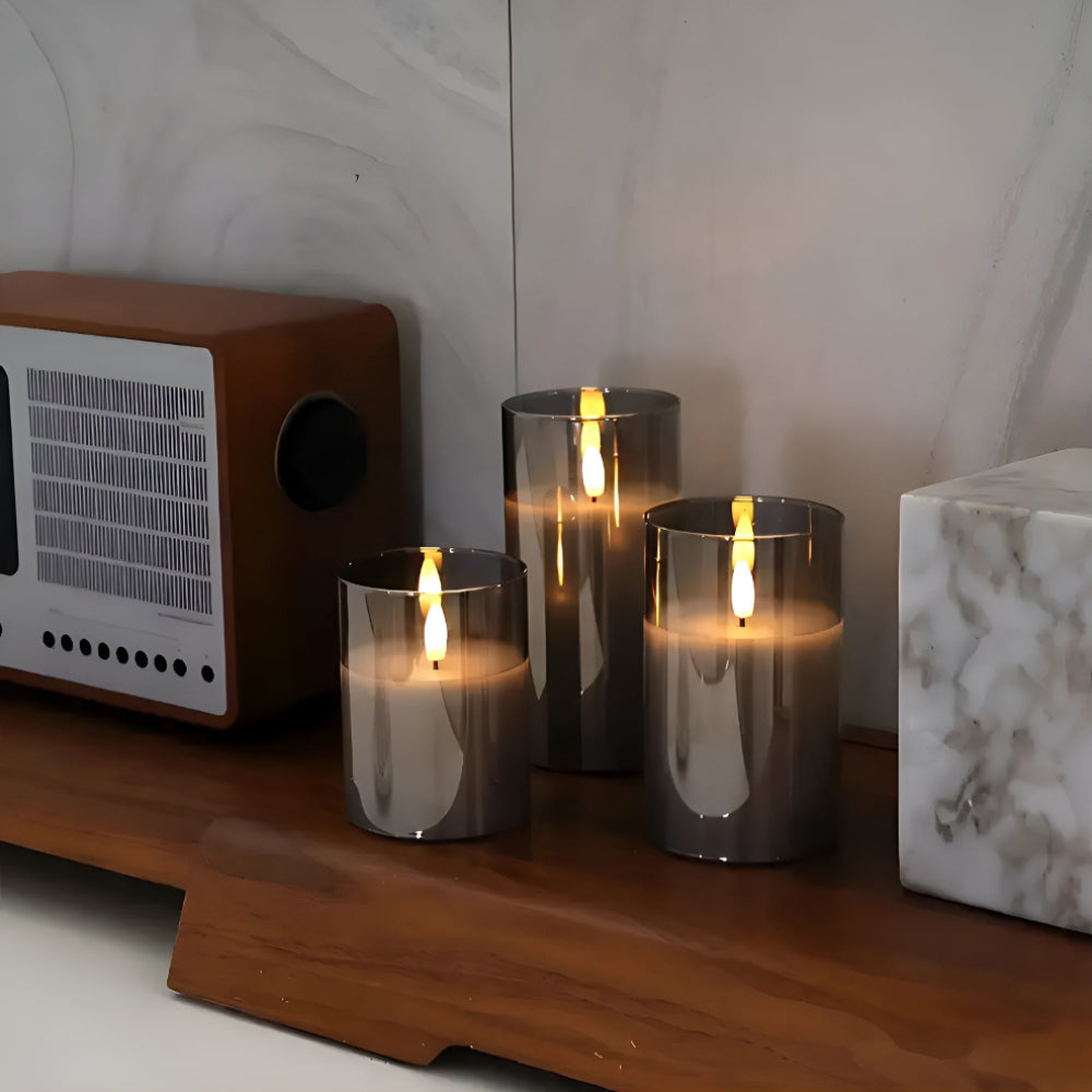 Modern 3D LED Candles For Safe Illumination, Set Of Two