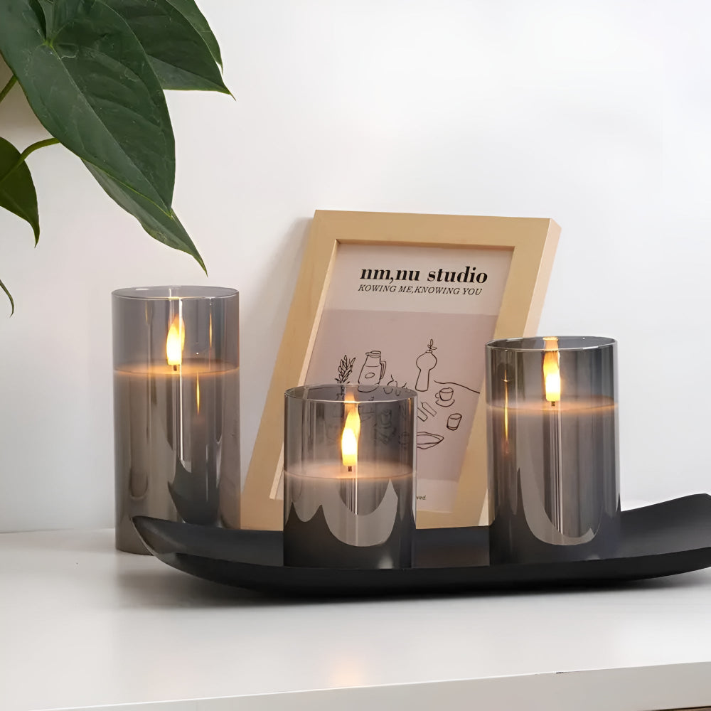 Modern 3D LED Candles For Safe Illumination, Set Of Two