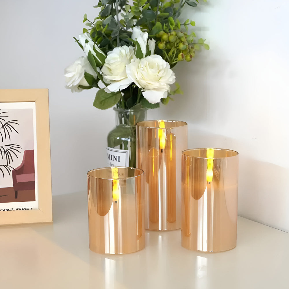 Modern 3D LED Candles For Safe Illumination, Set Of Two