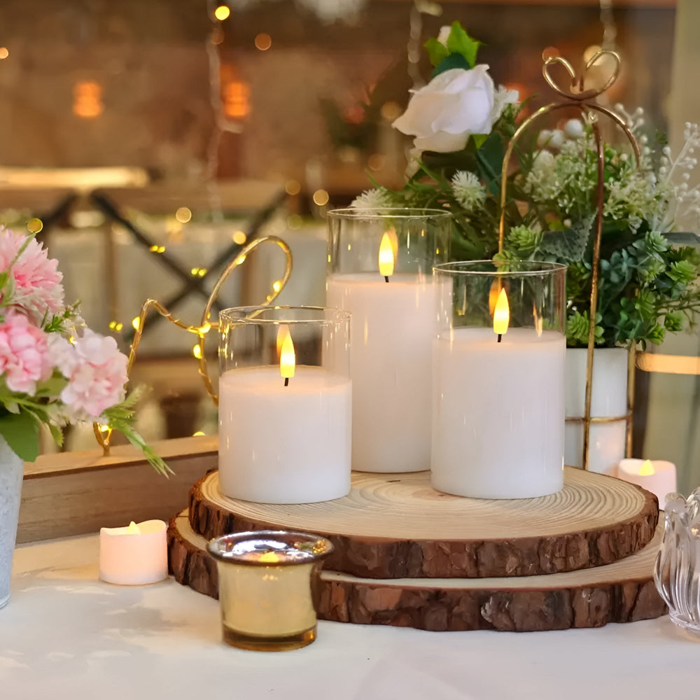 Modern 3D LED Candles For Safe Illumination, Set Of Two