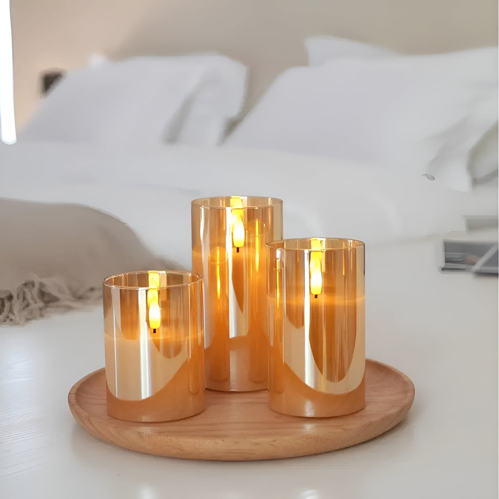 Modern 3D LED Candles For Safe Illumination, Set Of Two