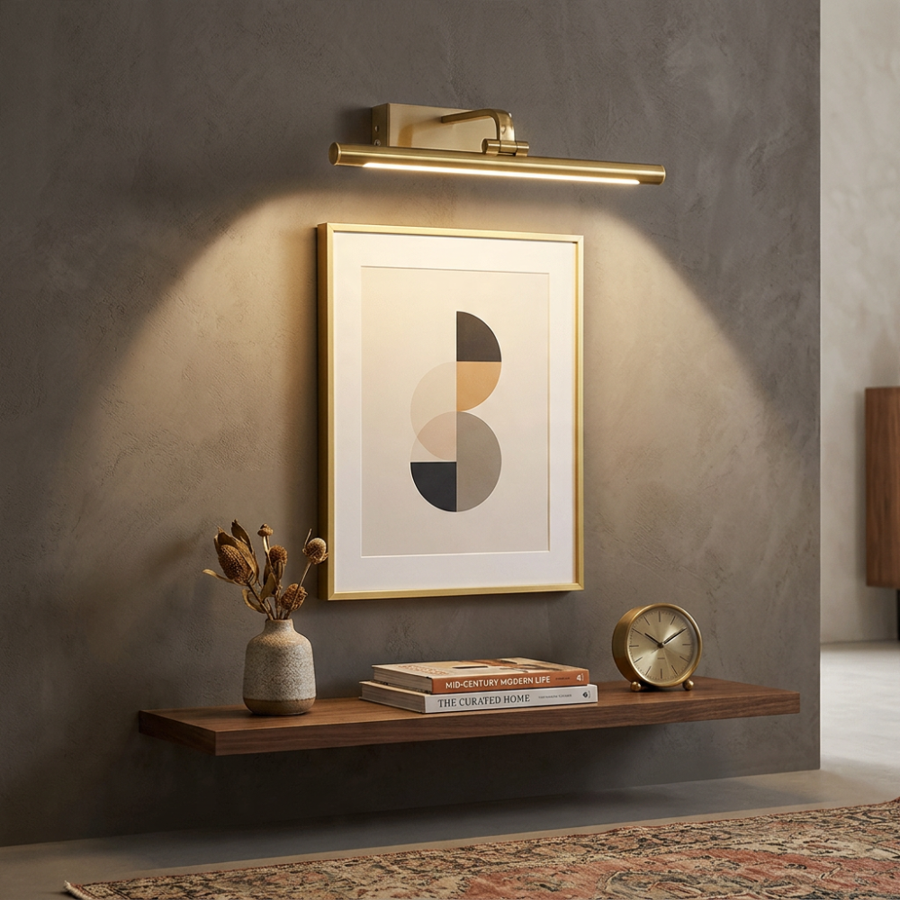 Brass Finish Contemporary LED Wall Light With Adjustable Feature
