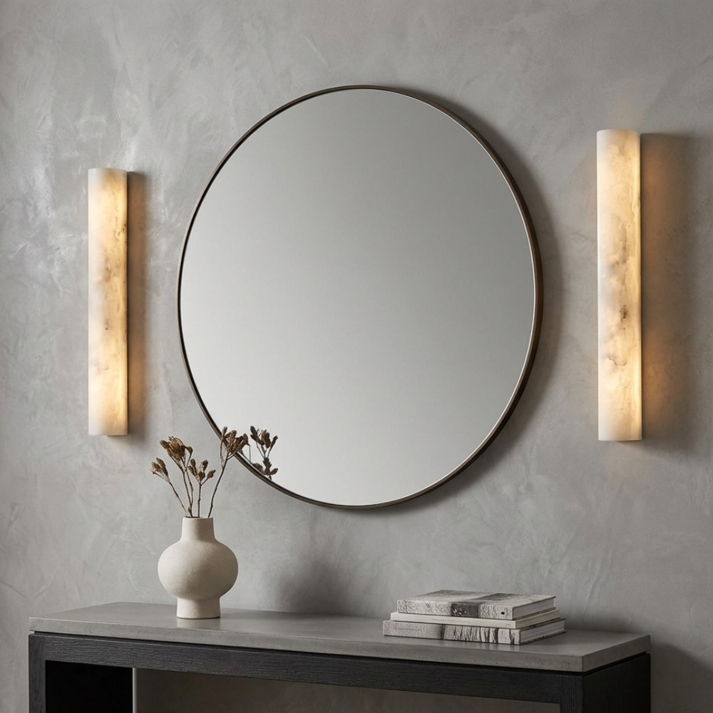 Wall Sconce In Alabaster LED With White Finish For Indoor Lighting