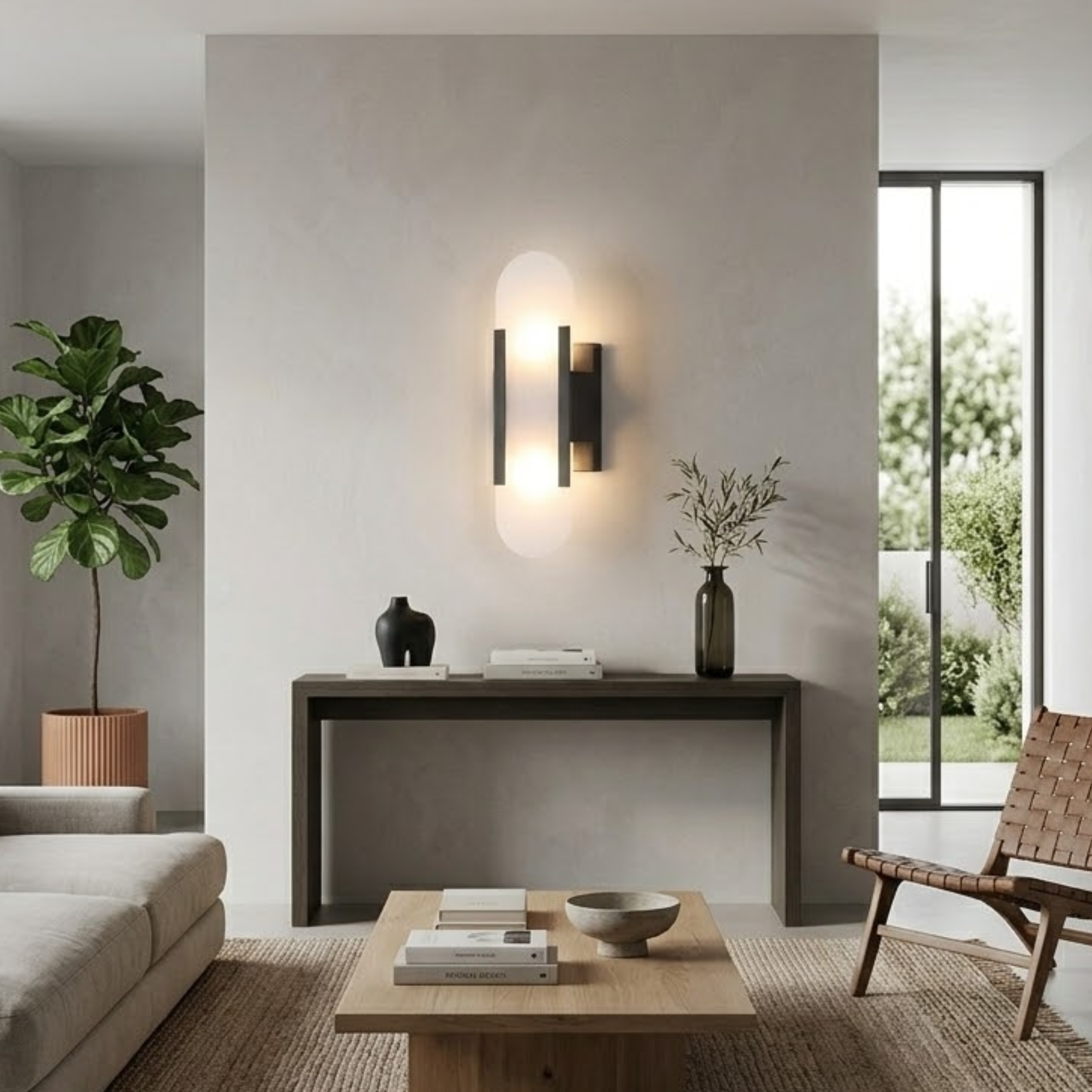 Alabaster Wall Light With Brass Accents For Modern Interiors