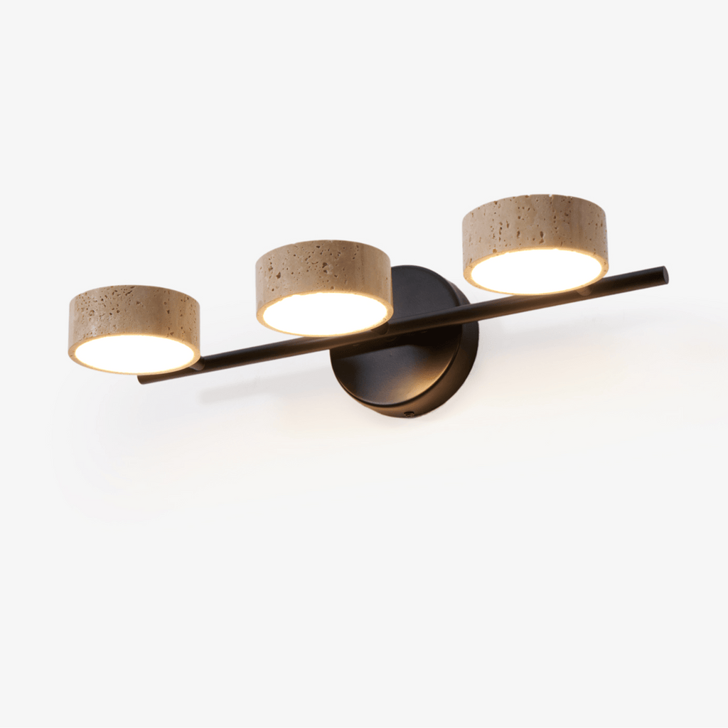 Dimmable Yellow Travertine Vanity Light For Modern Bathrooms