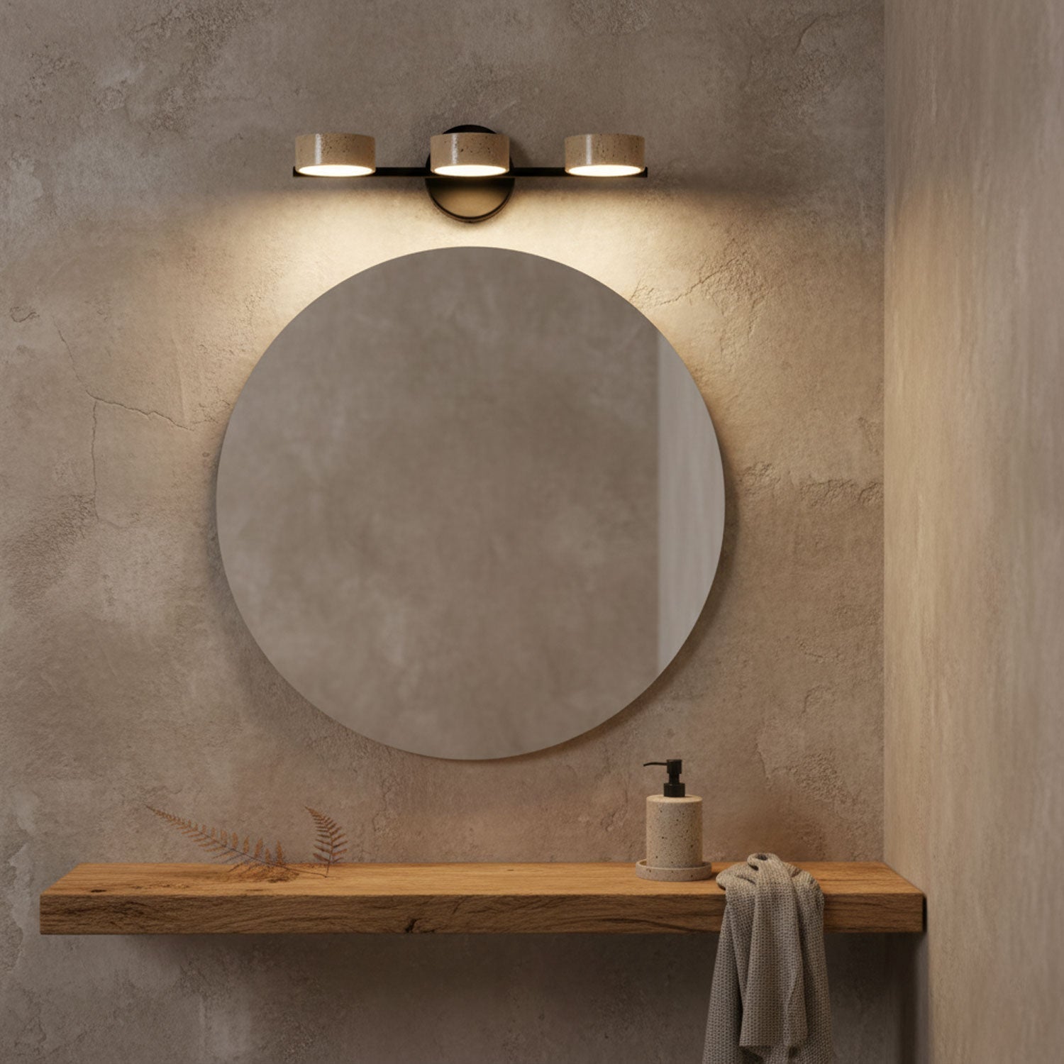 Dimmable Yellow Travertine Vanity Light For Modern Bathrooms